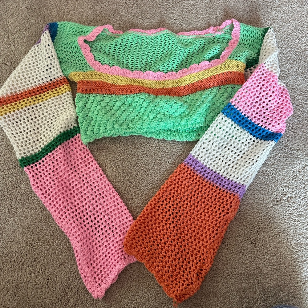 Colorful Crochet Crop Top